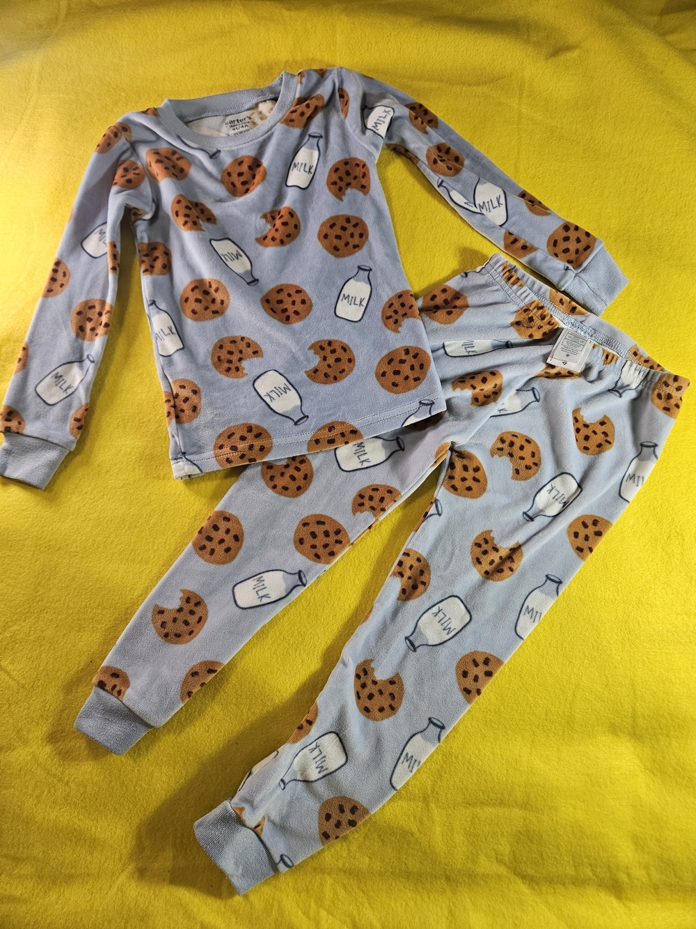 Carter's Light Blue Cookie & Milk Pajama Set 4t